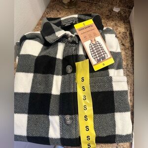Eddie Bauer Black and White Checkered Microfleece Shirt